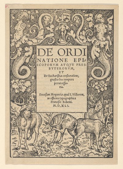 Bordure de titre avec trois cerfs et une biche, début du XVIe siècle - Hans Cranach
