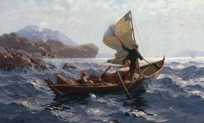 Femme, homme et enfant dans un Oselver - Hans Dahl