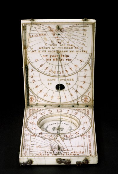 Cadran solaire à boussole de tablette, Nuremberg, 1574 - Hans Ducher