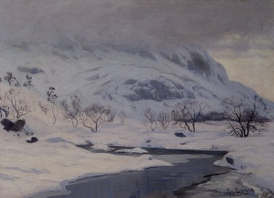 Paysage de montagne, hiver - Hans Fredrik Henriksen Borgen