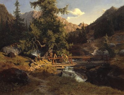 Danse folklorique sur le pont - Hans Gude