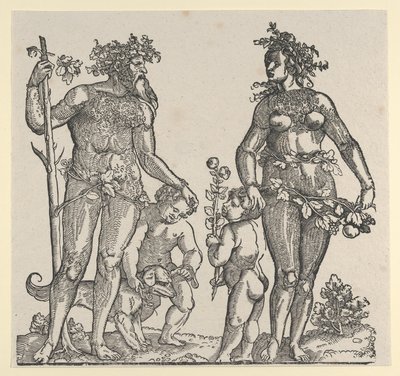Homme sauvage et femme sauvage, 1545 - Hans Guldenmond