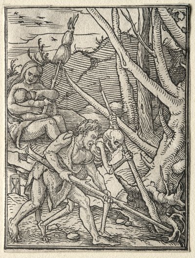 La Danse de la Mort : Adam labourant la terre - Hans Holbein