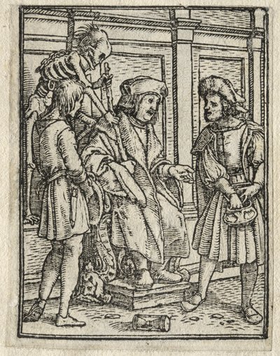 La Danse macabre : Le Chanoine ou Prébendaire, Le Juge - Hans Holbein