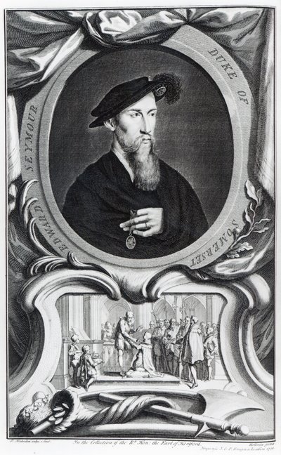 Edward Seymour, 1er Duc de Somerset gravé par Jacobus Houbraken, 1738 - Hans Holbein der Jüngere