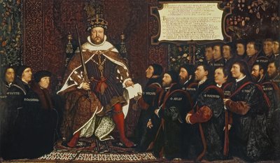 Henri VIII remettant une charte à Thomas Vicary, commémorant la fusion des guildes des barbiers et des chirurgiens, 1541 - Hans Holbein der Jüngere