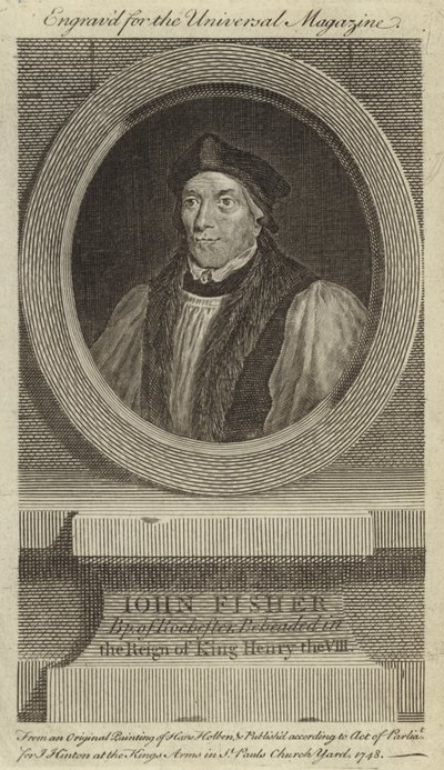 John Fisher, évêque de Rochester, décapité sous le règne du roi Henri VIII - Hans Holbein der Jüngere