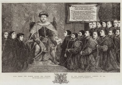 Le roi Henri VIII donnant la charte à la Barber-Surgeons