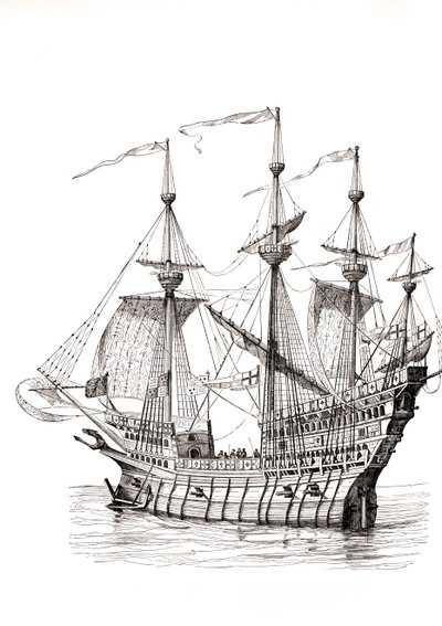 Navire de guerre qui a transporté le roi Henri VIII au Camp du Drap d