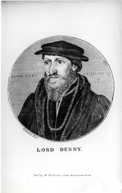 Portrait de Sir Anthony Denny (1501-49) en 1541, gravé par W. Richardson - Hans Holbein der Jüngere
