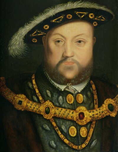 Portrait de Henry VIII (1491-1547) avec une chaîne de bijoux et des robes en fourrure - Hans Holbein the Elder