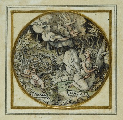 Agar et Ismaël - Conception pour un pendentif ou un badge de chapeau, vers 1532-43 - Hans Holbein der Jüngere