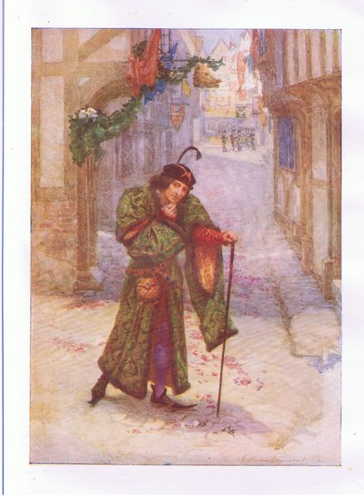 Je suis déterminé à prouver un méchant et à avoir les plaisirs oisifs de ces jours (Richard II), des Œuvres complètes de Shakespeare publiées par George Harrap & Co Ltd, années 1920 - Hans Holbein der Jüngere