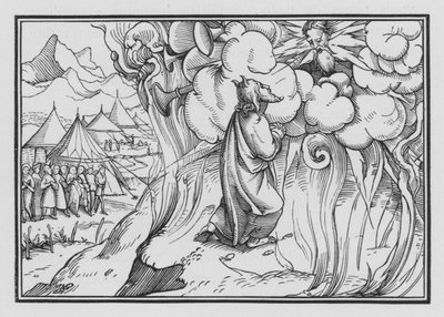 La présence redoutable de Dieu sur la montagne, Exode XIX, 18 - Hans Holbein der Jüngere
