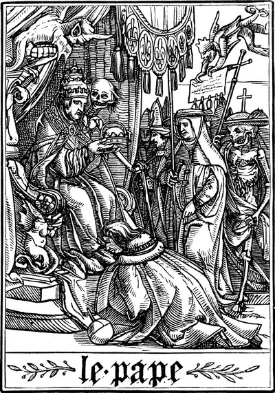 Le Pape visité par la Mort - Hans Holbein der Jüngere