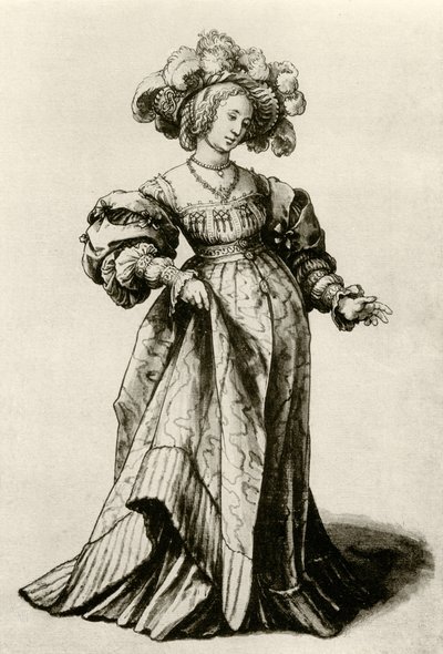 Jeune dame de Bâle avec un chapeau à plumes - Hans Holbein der Jüngere