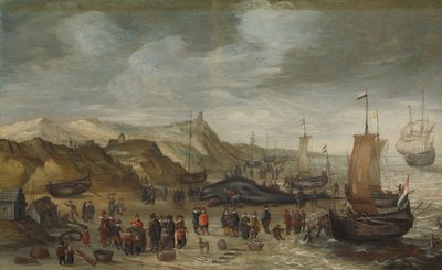 Un cachalot échoué sur la plage de Noordwijk, 28 décembre 1614 - Hans I Savery