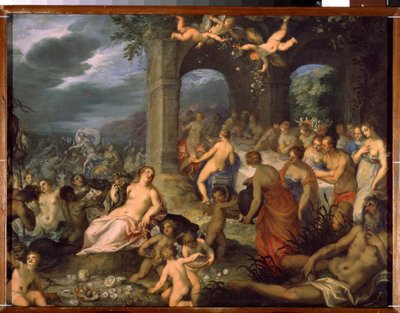 Le festin des Dieux, le mariage de Pélée et Thétis - Hans I or Johann Rottenhammer