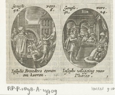 Joseph vend du grain à ses frères / Joseph interprète le rêve du pharaon - Hans Janssen