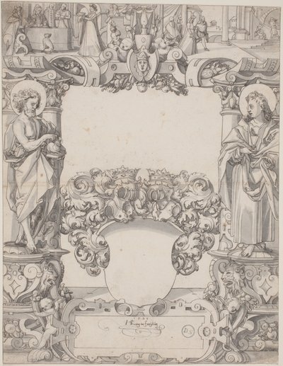 Vitrail avec Saint Jean-Baptiste et Saint Jean l