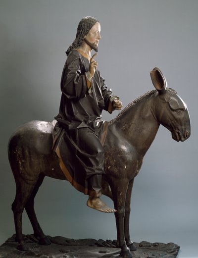 Christ sur un âne, vers 1498, par Hans Klocker (actif vers 1478-1500), statue en bois polychrome, Italie - Hans Klocker