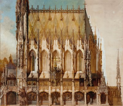 Église funéraire gothique Saint-Michel, vue latérale - Hans Makart