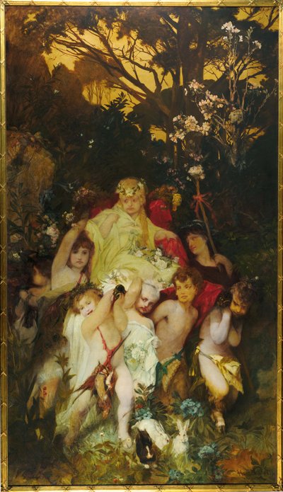 Amoretti moderne, triptyque, panneau central, 1868 - Hans Makart
