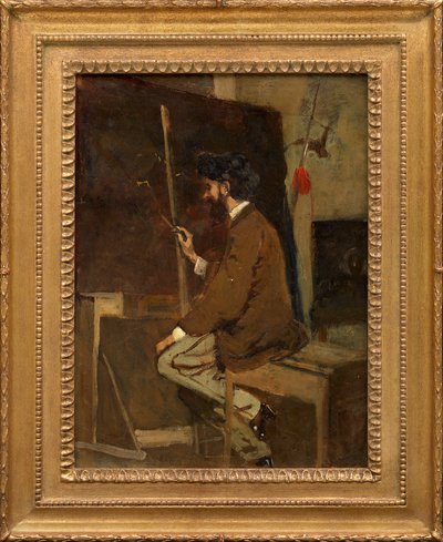 Autoportrait de Hans Makart devant un chevalet - Hans Makart