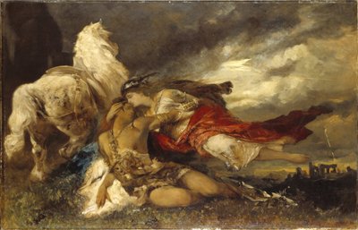 Valkyrie et un héros mourant - Hans Makart