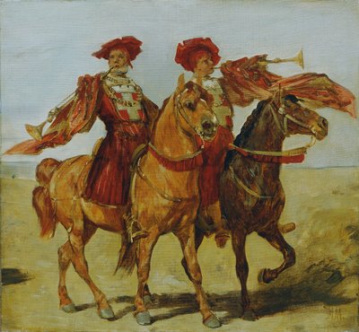 Deux trompettistes à cheval - Hans Makart