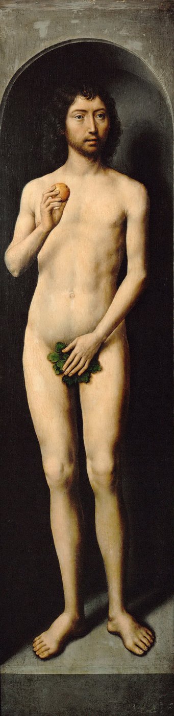 Adam. Aile latérale du petit triptyque de Saint Jean-Baptiste - Hans Memling
