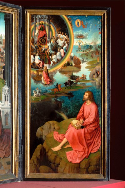 Retable de Saint Jean-Baptiste et Saint Jean Divin (peinture sur chêne) - Hans Memling