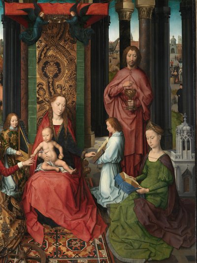 (détail) du panneau central du Triptyque de Saint Jean-Baptiste et Saint Jean l