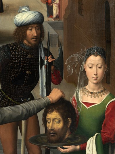 (détail) du panneau gauche du Triptyque de Saint Jean-Baptiste et Saint Jean l