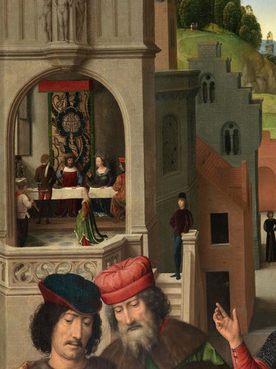 (détail) du panneau gauche du Triptyque de Saint Jean-Baptiste et Saint Jean l