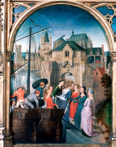 Sanctuaire de Sainte Ursule, Arrivée à Cologne, 1489 - Hans Memling