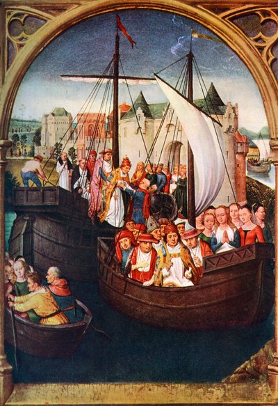 Le départ de Sainte Ursule de Bâle, avant 1489, vers 1900-1920 - Hans Memling