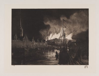 Le palais de Christiansborg en flammes - Hans Nikolaj Hansen