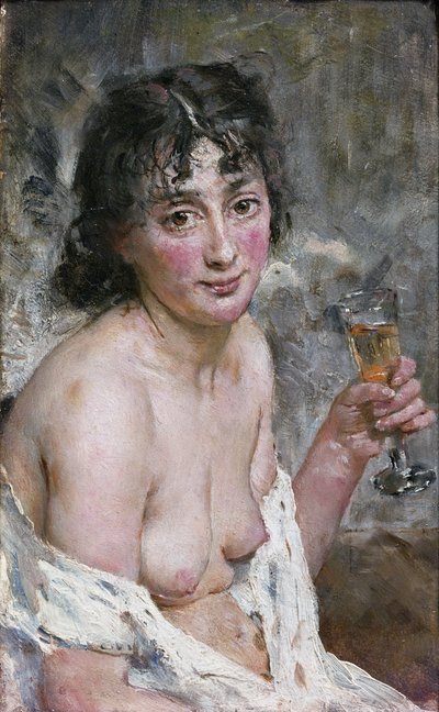 Fille au champagne - Hans Olaf Heyerdahl