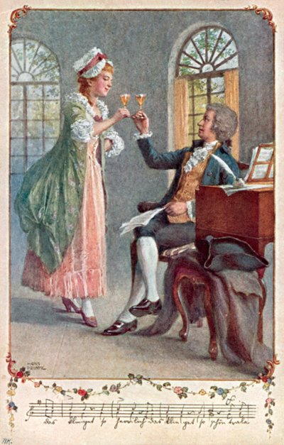 Mozart travaillant sur son opéra 