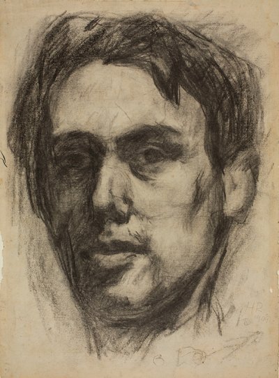 Autoportrait recto, croquis verso, 1909 - Hans Richter