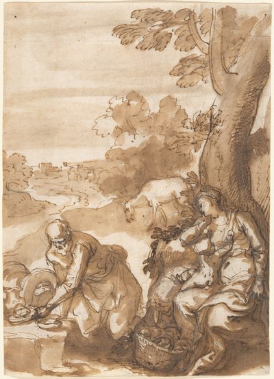 Repos pendant la fuite en Égypte - Hans Rottenhammer