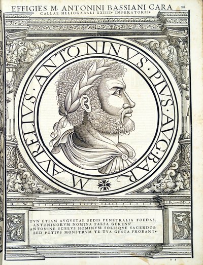 Héliogabale, illustration de Imperatorum romanorum omnium orientalium et occidentalium verissimae imagines ex antiquis numismatis - Hans Rudolf Manuel Deutsch