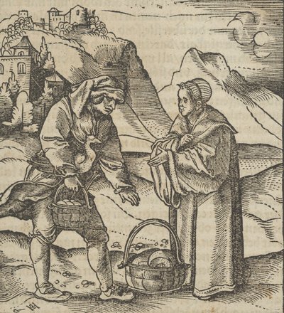 Un fermier et son patron, de Hymmelwagen auff dem, wer wol lebt... - Hans Schäufelein the Elder