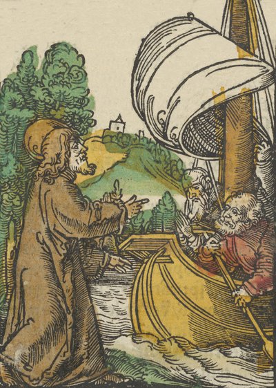 Le Christ calmant la tempête sur le lac de Tibériade, de Das Plenarium, 1517 - Hans Schäufelein the Elder