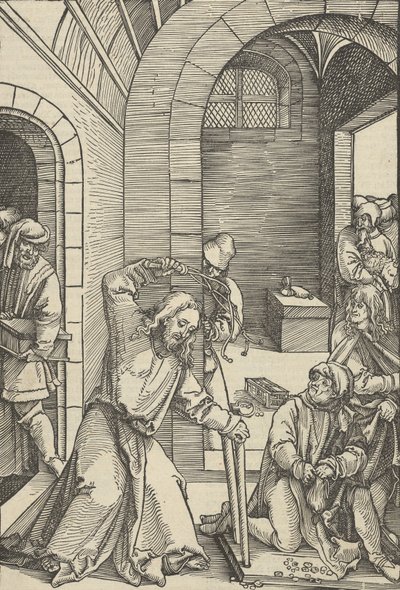 Christ purifiant le temple, de Speculum passionis domini nostri Ihesu Christi, 1507 - Hans Schäufelein the Elder