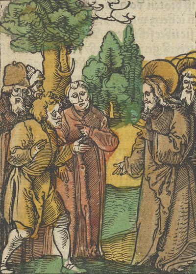 Le Christ et les Pharisiens, de Das Plenarium, 1517 - Hans Schäufelein the Elder