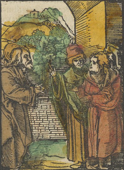 Christ et les Pharisiens, du Das Plenarium, 1517 - Hans Schäufelein the Elder