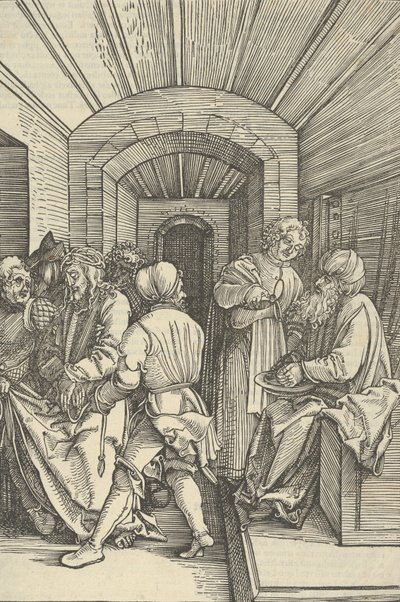 Pilate se lavant les mains, de Speculum passionis domini nostri Ihesu Christi, 1507 - Hans Schäufelein the Elder