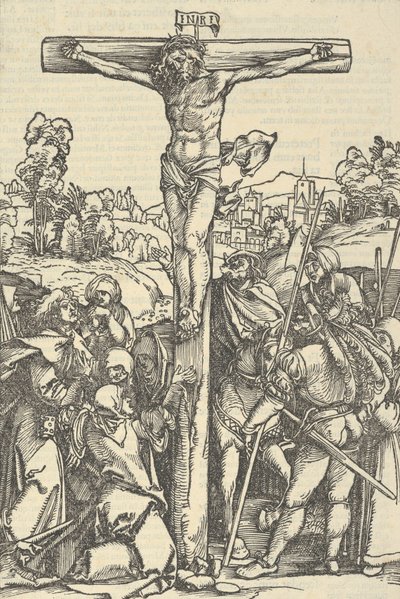 La Crucifixion, de Der beschlossen gart des rosenkranzes marie - Hans Schäufelein the Elder